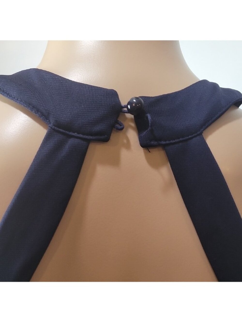 "It Girl" Blue Ruched Halter Mini Dress Glamorous Cocktail Art Deco Old Money - Picture 9 of 14